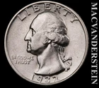 1932 Silver Washington Quarter - Scarce  High Grade  Lustrous  #L7451