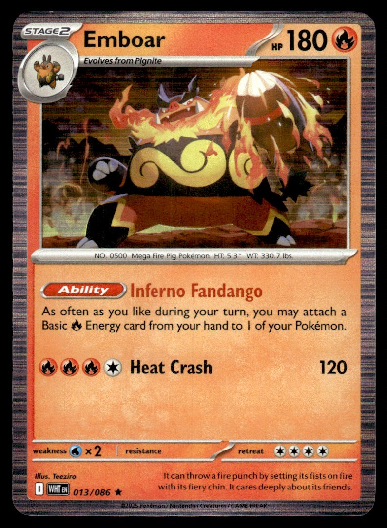 2025 Scarlet & Violet Series - White Flare Emboar Rare #13
