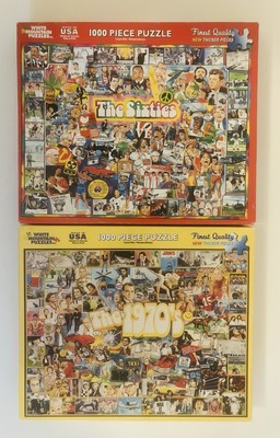 White Mountain Puzzles 1000 Pieces The 60 s Sixties & The 1970s Set of 2 USA