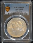 2023 PCGS MS69 Peace Dollar 💠First Strike💠💥RARE STRUCK THRU ERROR💥 (26-041)
