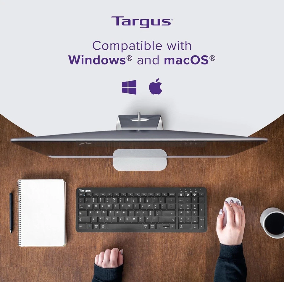 Targus Midsize Multi-Device Bluetooth Antimicrobial Keyboard Android iOS Window - Image 3 of 4