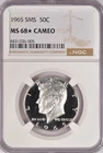 1965 SMS Kennedy Half Dollar NGC MS 68 STAR CAMEO SP68*CAM Frosty Silver Coin