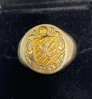 Vintage Gold Reverse Seal Intaglio Coat Of Arms Signet Ring Heraldry House 1970s — photo 3