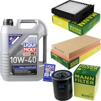 Mann Inspektionspaket 5L Liqui Moly 10W-40 FüR Mitsubishi Space Star 1.6