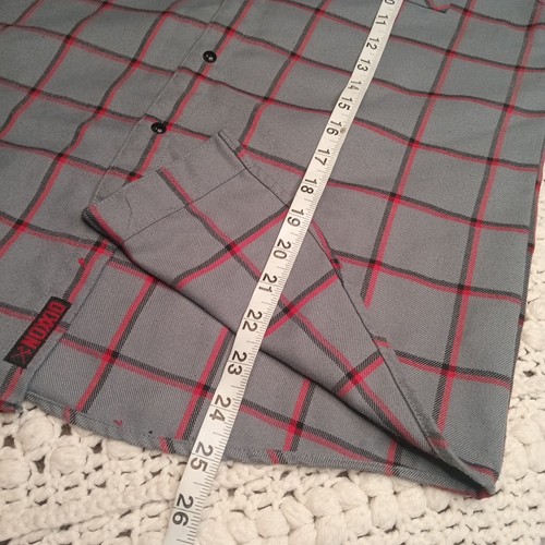 Smoke Eater Dixxon Flannel Shirt Youth XL DFC Snap Long Sleeve Plaid Red Gray - Picture 7 of 13