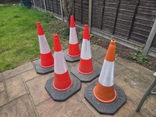 Set of Five 1m Tall Traffic Cones