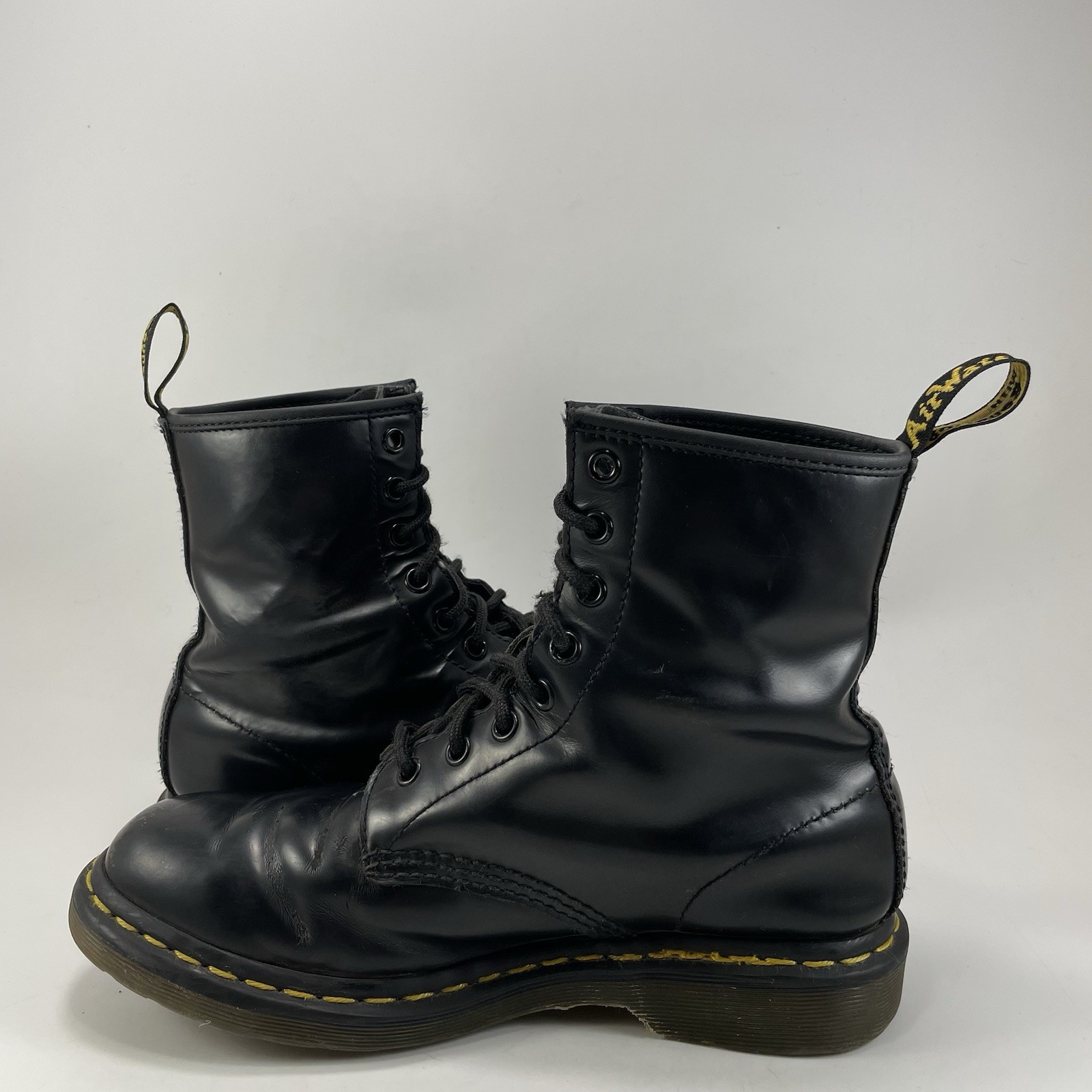 Dr. Martens Doc 1460 Combat Boots Womens Size 8 Black Leather Lace Up 8-Eye thumbnail 9