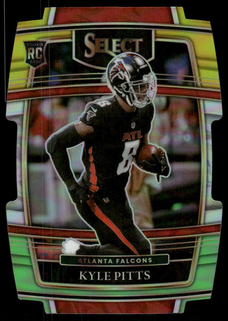 2021 Panini Select #46 Kyle Pitts Green and Yellow Prizm Die Cut