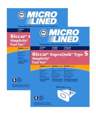 EC Micro-Lined Paper Replacement Bags Type S Fit Riccar, SupraQuick, Simplicity