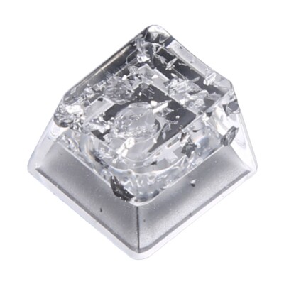 Gaming Keycaps Durable Transparent Resin Silver Foil Keycap OEM R4 for Key Cap 1