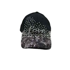 Black Grey Bling Rhinestone Studded Hip hop Streetwear style Baseball Cap Hat