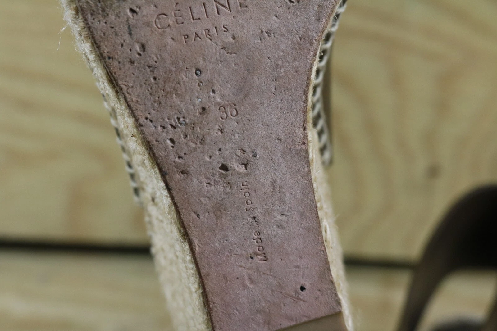 Celine espadrillas scarpe slip on in pelle marrone 36 fibbia Spagna