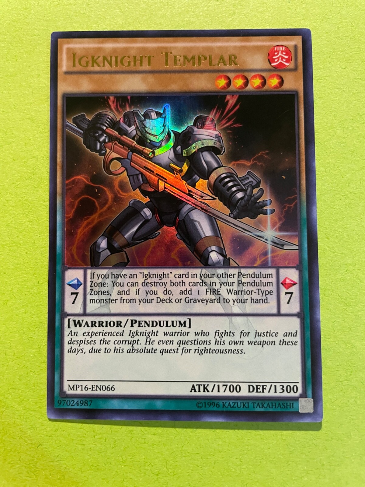 Yu-Gi-Oh! Igknight Templar Card – MP16-EN066 Ultra Rare 1st Edition, Mega Pack 2016