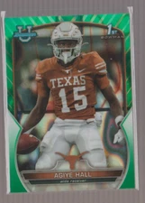 Agiye Hall 2022 Bowman Chrome University Green Lava Refractor 15/99 Texas