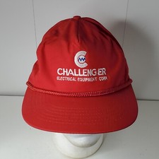 VTG Challenger Electrical System Equipment Embroidered Logo Snapback Hat Cap Red