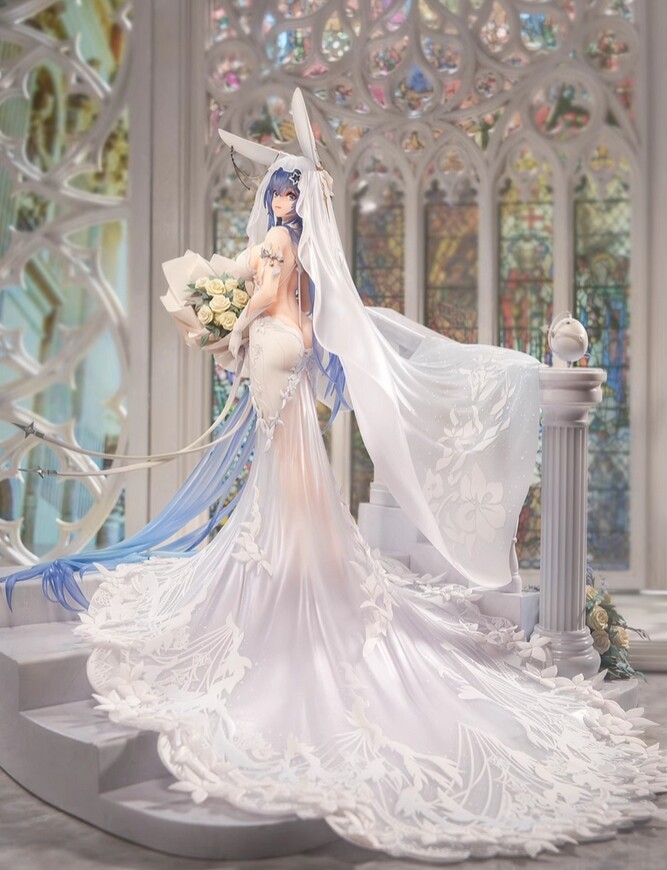 Azur Lane Uss New Jersey White Wedding Dress 13.7In Figurine Game
