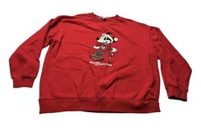 Disney Parks Mickey Mouse Red Christmas Holiday Crew Neck Sweatshirt Adult XXL
