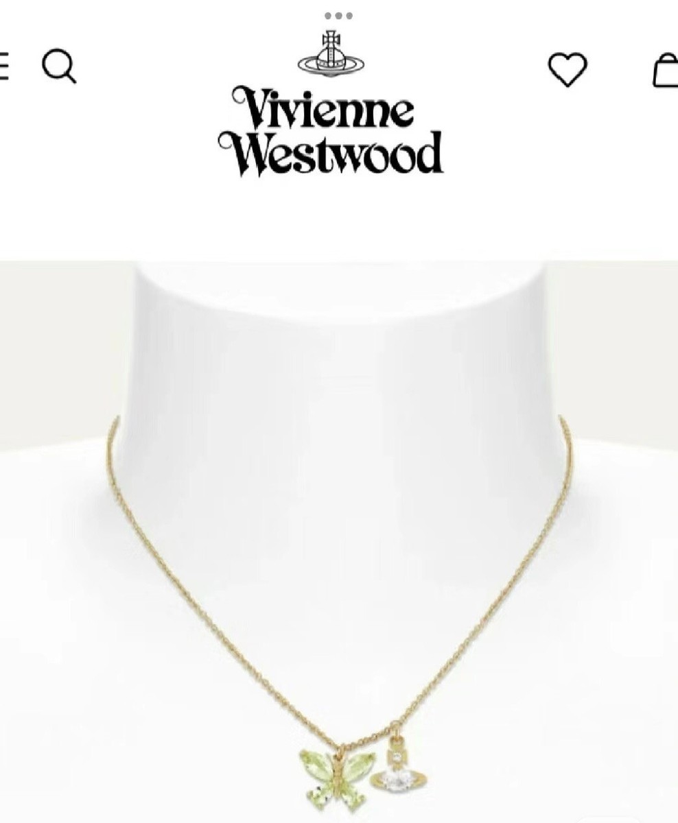 Vivienne Westwood Elianne Butterfly Saturn Orb Necklace New