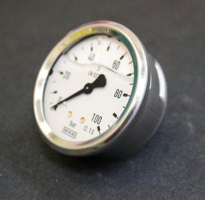 WIKA Manometer pressure gauge 0-100bar waagrecht Anschlussgewinde G1/4 