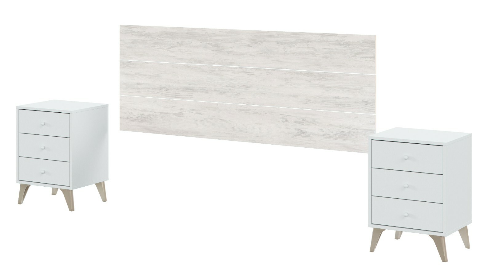 Conjunto cabecero + 2 mesitas Sire habitacion matrimonio nórdico 135 o 150