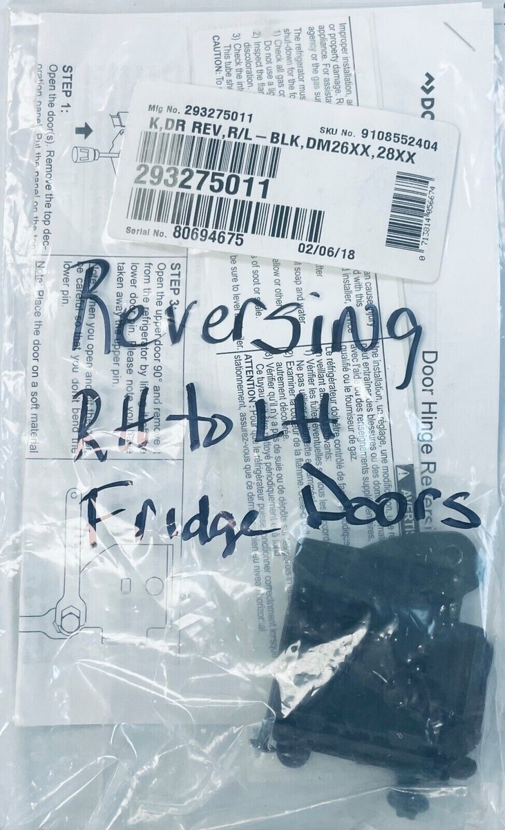 DOMETIC 293275011 RV REFRIGERATOR DOOR HINGE REVERSING KIT DM2662