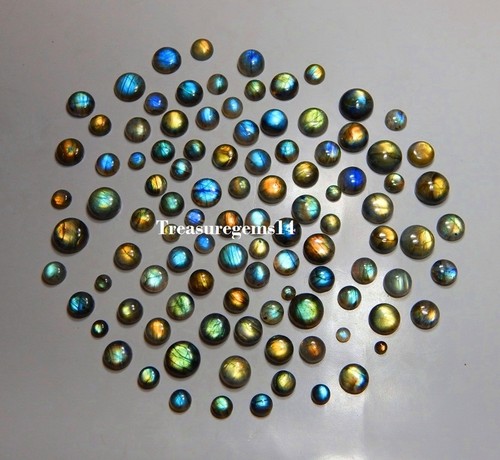 Labradorit kalibriert rund 150ct Großhandel Posten natürlicher Multi Cabochon Edelstein - Bild 2 von 8