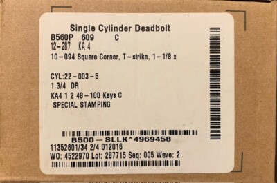 SCHLAGE  B560P609 ANTIQUE BRASS SINGLE CYLINDER DEADBOLT 6PIN CYL, KEYED 5PIN.
