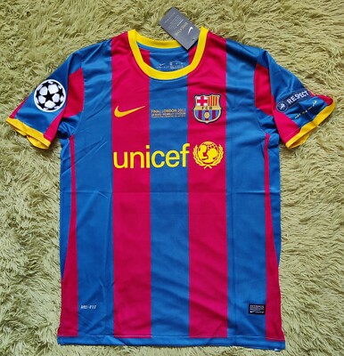 Barcelona FC Home Messi #10 2010/11 New UCL Final Futbol Soccer Jersey Men's M