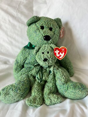 Ty Beanie Buddy & Beanie Baby Shamrock the Bear For St. Patrick s Day!! - MWMTs