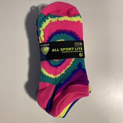 Sof Sole All Sport Lite Women's No Show 6 Pair Shoe Size 5-10