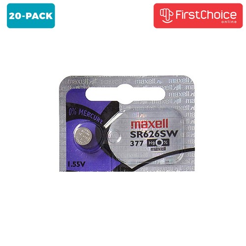 20 Unit Maxell Watch Batteries SR626SW Silver Oxide 1.55V Equivalent 377  BL10 | eBay