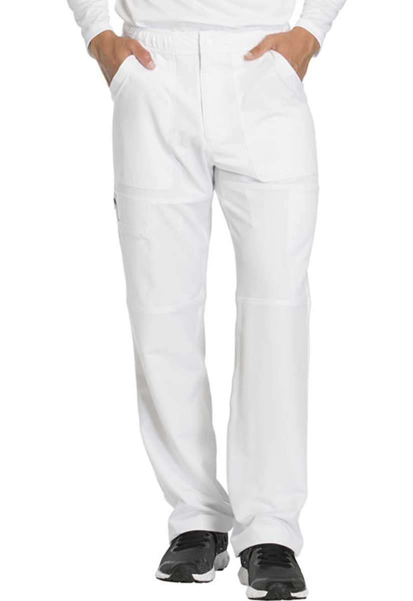 White Dickies Scrubs Dynamix Mens Zip Fly Cargo Pant DK110