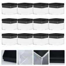 12PCS Mineral Display Box Durable Portable Square Display Case Jewelry Organizer