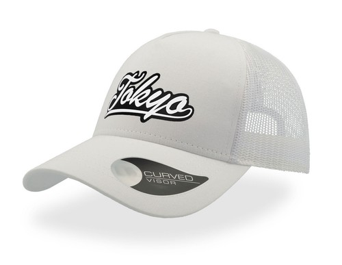 TOKYO TEXT - TRUCKER CAP - HALF MESH SNAPBACK - BASEBALL HAT - UNISEX - RETRO - Picture 14 of 14
