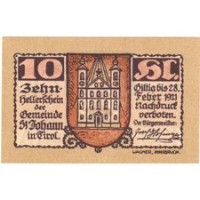 [#289618] Austria, St Johann in Tirol, 10 Heller, 1921-01-31, UNC