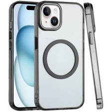 For Apple iPhone 14 /13 Clear Circle Magnetic Compatible with MagSafe Case Cover
