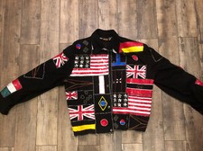 Vintage 1980's Modi Denim Lg Women's Go For The Gold Olympic Sequin Jacket Rare