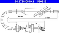 ATE 24.3728-0819.2 Seilzug, KupplungsbetäTigung FüR Peugeot