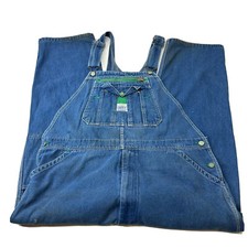 Liberty Bib Overalls Men's 42x30 Denim Blue Dark Wash Workwear Distressed