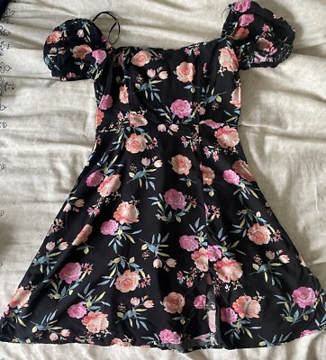 Francescas Mi Ami Black Floral Mini Dress Sz XS Puff Sleeve Dress | eBay Francescas Mi Ami Black Floral Mini Dress Sz XS Puff Sleeve Dress | eBay