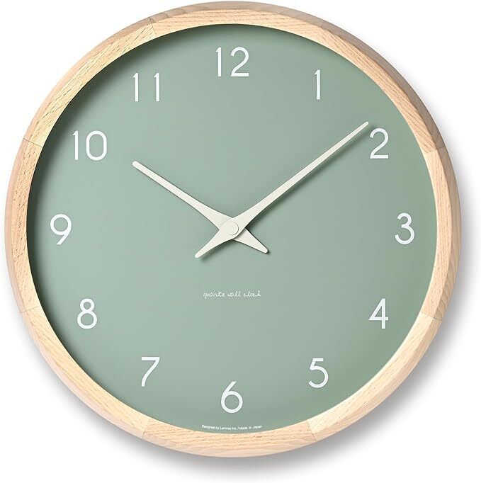 Lemnos Wall Clock Analog Campagne Couleur Green Campagne
