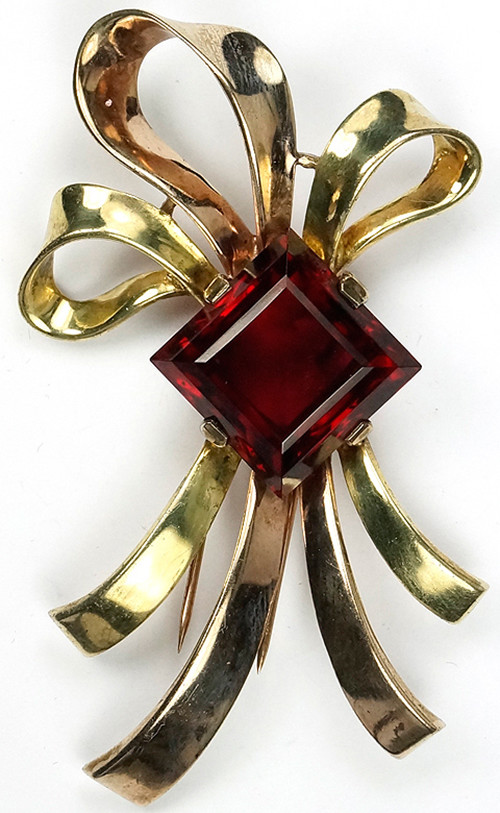Trifari Sterling Philippe Square Cut Ruby and Yel… - image 2