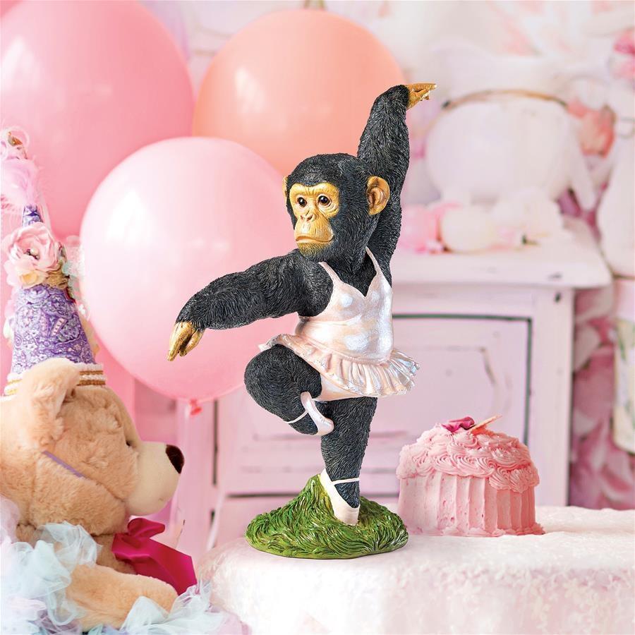 Cute Whimsical Dancing Monkey Sculpture Ballerina Chimp in Cute Whimsical Dancing Monkey Sculpture Ballerina Chimp in