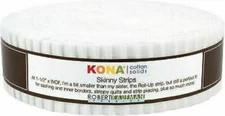 Skinny Strips - Kona® Cotton Solids White Colorstory 1.5" Fabric Strips M205.05