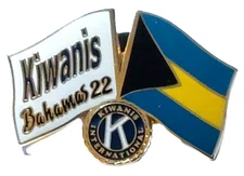 Kiwanis International Bahama's 22 Crossed Flags Lapel Pin