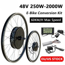 48V 250-2000W MTB Electric Bike Front/Rear Brushless Motor Wheel Waterproof Plug