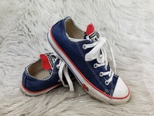 CONVERSE ALL STAR 363704F Denim Blue Heart Shoes Youth Size 2 / 33.5