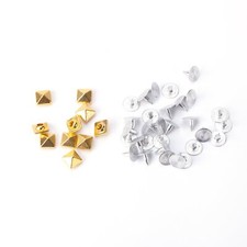 100pcs Pyramid Punk Studs Square Shape Spike Rivets with Pins DIY Handbag Purses