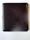 Vintage 1980's Dunhill Burgundy Lizard Skin Cigarette Case Gold-Plated Leather — photo 2