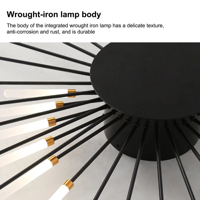 LED Ceiling Light Flush Mount Black Chandeliers for Bedroom Living Room 42Heads - Image 4 of 4